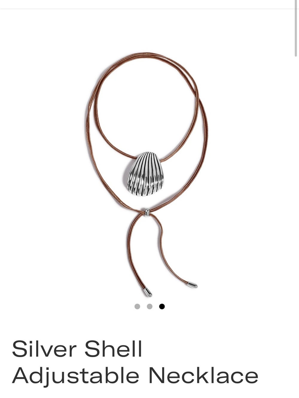 Silver Shell Adjustable Necklace - Picture 3 of 7